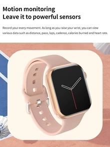 1pc Men Women Silver Silicone Strap Sporty Heart Rate Monitoring Sleep Tracking Square Dial Smart Watch, For Daily Decoration - Silver - View 8