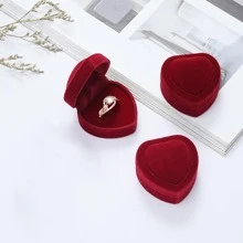 Heart Shaped Jewelry Storage Box - love ring box - View 2