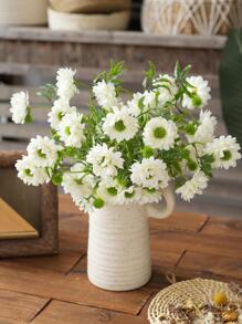 1pc Artificial Flower Bouquet, Modern Artificial Flower Bundle For Wedding, Home Decor - White - View 1