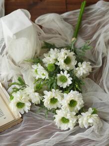 1pc Artificial Flower Bouquet, Modern Artificial Flower Bundle For Wedding, Home Decor - White - View 3