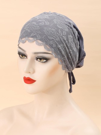 Floral Pattern Scallop Trim Head Wrap Bonnet Hair Bonnet Turban Valentine's Day Valentines