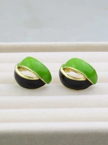 Two Tone Stud Earrings