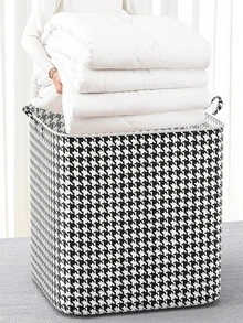 1 cái Túi đựng chăn họa tiết Houndstooth - màu đen - Xem 3