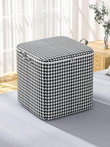 1 cái Túi đựng chăn họa tiết Houndstooth - màu đen - Xem 1