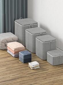 1 cái Túi đựng chăn họa tiết Houndstooth - màu đen - Xem 5