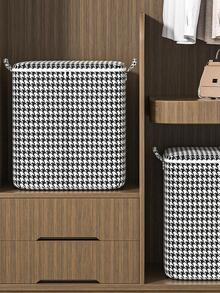 1 cái Túi đựng chăn họa tiết Houndstooth - màu đen - Xem 4
