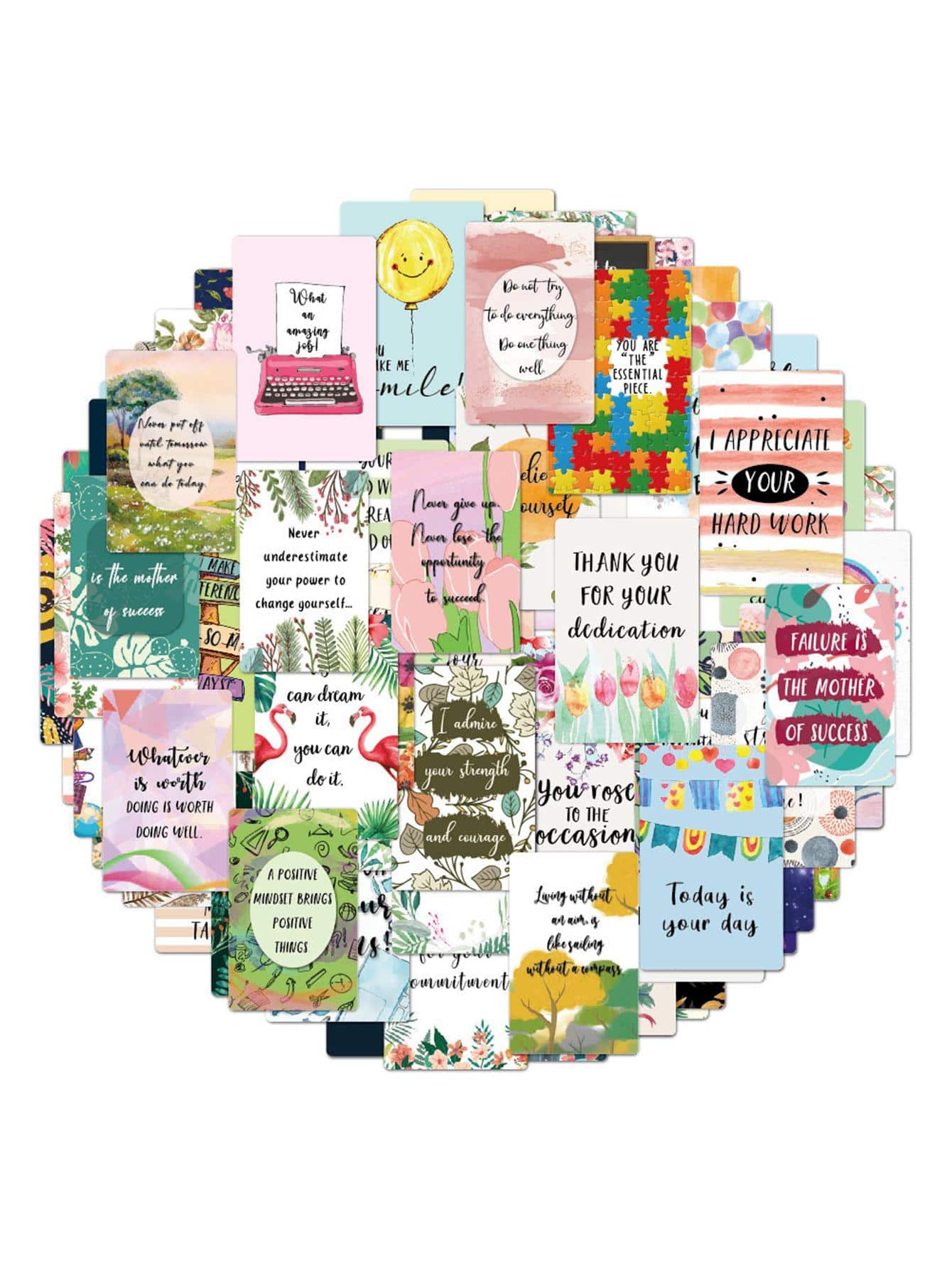 72pcs Positive Affirmation Cards For Women Men Daily Affirmations Card Inspirational - Multicolor - View 1