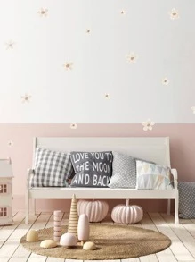 1入組彈簧自然蘑菇花牆貼嬰兒房貼花貼紙卡通植物可愛花壁紙適用於女嬰房間裝飾藝術貼花 - 黑與白 - 查看 3