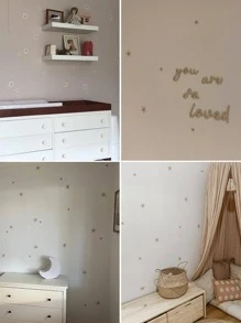 1入組彈簧自然蘑菇花牆貼嬰兒房貼花貼紙卡通植物可愛花壁紙適用於女嬰房間裝飾藝術貼花 - 黑與白 - 查看 4