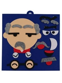 1套卡通狗樣式氈戳套件 - 藏蓝色 - 查看 1