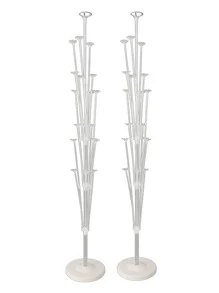 2sets Balloon Column Kit Base Stand, 19 Tube Table Balloon Stand Kit For Wedding Birthday Party Decor - Clear - View 3
