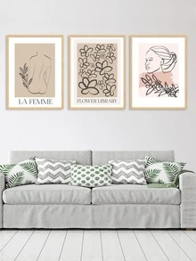 3 bức tranh trừu tượng hình đồ họa có khung - Nhiều màu - Xem 2