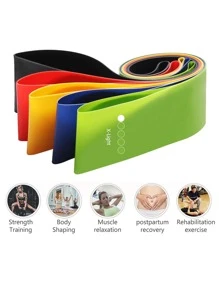 5入組混色瑜伽彈力帶 - 彩色 - 查看 2