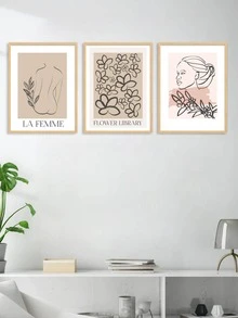 3 bức tranh trừu tượng hình đồ họa có khung - Nhiều màu - Xem 1