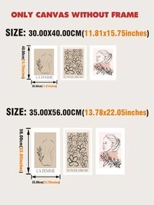 3 bức tranh trừu tượng hình đồ họa có khung - Nhiều màu - Xem 3