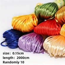 10卷隨機打結線可用於編織手鍊、項鍊、DIY首飾配件 - 彩色 - 查看 4