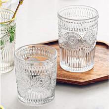 250ml/350ml玻璃杯带隔热套，极具吸引力的复古向日葵设计，透明，大容量奶茶、水、咖啡杯 - 無色 - 查看 5