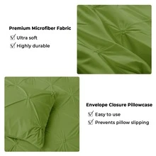 Peace Nest Comforter Set Pintuck Pinch Pleat, King Or Queen Size Bed Blanket TOP SALE, Machine WASHABLE Quilt - Olive Green - View 6