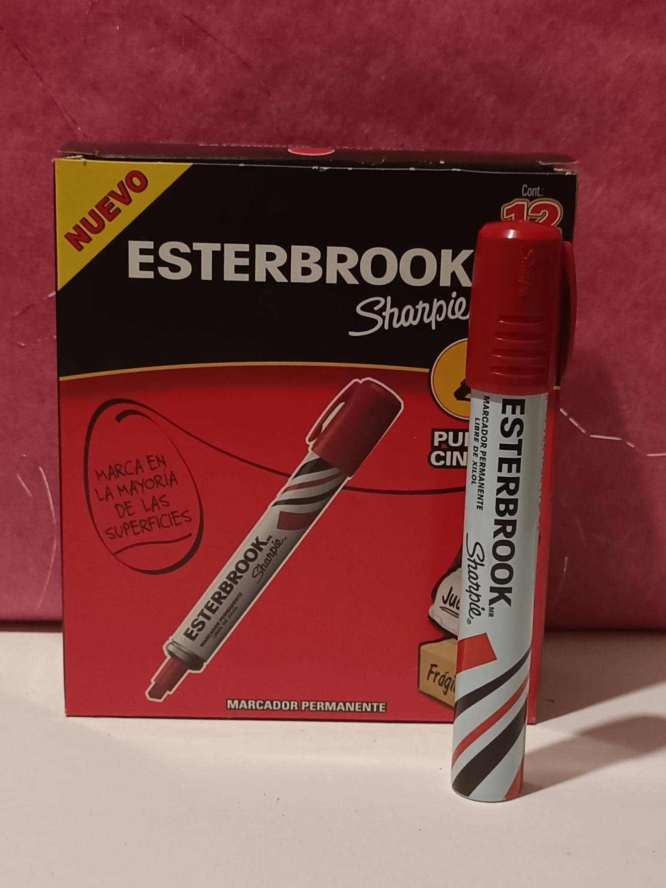Marcador permanente Esterbrook Sharpie rojo, caja con 12 piezas - Rojo - Ver 1