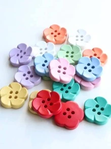 20pcs Flower Shaped Random Color Button Set - Multicolor - View 4