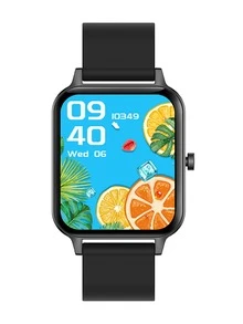 1 pieza Reloj inteligente negro de silicona con tira deportivo impermeable monitoreo de frecuencia cardíaca seguimiento del sueño contador de calorías cuadrado esfera , compatible con IOS & Android