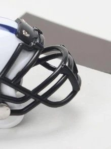 Llavero con tigre cabeza patrón fútbol americano casco diseño - Blanco - Ver 4