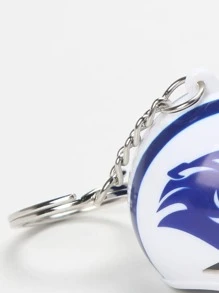 Llavero con tigre cabeza patrón fútbol americano casco diseño - Blanco - Ver 5