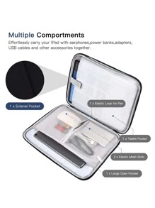 1 件平板电脑保护套，适用于 iPad，保护套，平板电脑包，笔记本电脑内衬包，带口袋的保护套 - 9-11/12.9 英寸教室笔记本电脑包教室包教师储物包教室整理包 - 黑色 - 查看 3