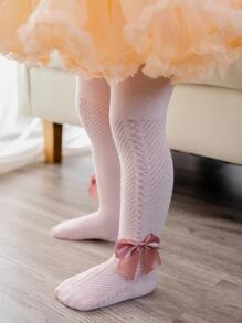 4 Pairs Girls Seamless Tight Leggings Soft Breathable Baby Stockings, Girls Toddler Accessories - Pink - View 1