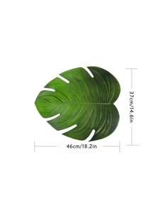 1入組綠色中性樹樹葉風格餐墊 - 綠色 - 查看 4