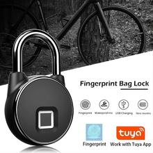 1pc Zinc Alloy Smart Fingerprint Padlock, Modern Door Lock For Gym, Backpack, School, Fence - Black - View 4