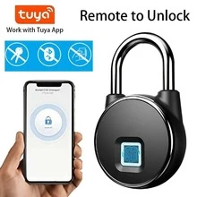 1pc Zinc Alloy Smart Fingerprint Padlock, Modern Door Lock For Gym, Backpack, School, Fence - Black - View 5