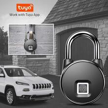 1pc Zinc Alloy Smart Fingerprint Padlock, Modern Door Lock For Gym, Backpack, School, Fence - Black - View 7