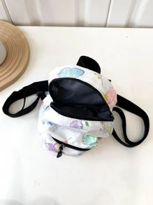 迷你經典背包蝴蝶圖案撞色 - 彩色 - 查看 4