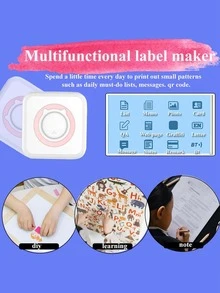 GOTOOGO 1set ABS Wireless Mini Printer, Modern Toy For Kids - Pink - View 5