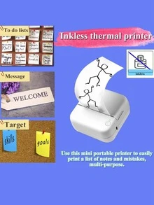 GOTOOGO 1set ABS Wireless Mini Printer, Modern Toy For Kids - Pink - View 6