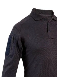 Playera Polo Fit Camisa Táctica Militar Manga Larga - Azul - Ver 2