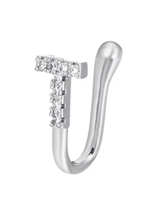 1入組極簡送禮各種字母鼻環 - 銀色 - 查看 4