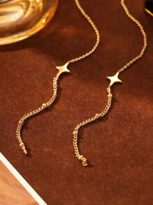 Andkiss Pendientes de enhebrador con diseño de estrella