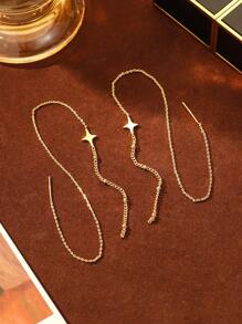 Andkiss Pendientes de enhebrador con diseño de estrella