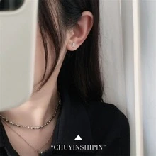 OMID 時尚方晶鋯石熊純銀耳釘適合女士日常裝飾 - 耳環 - 查看 3