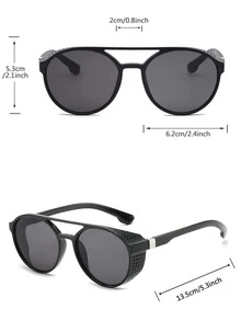 男士圓框太陽鏡 - 灰色 - 查看 4