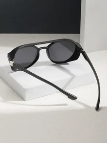 男士圓框太陽鏡 - 灰色 - 查看 3