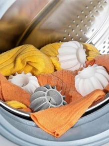 1 Bộ Quả Bóng Giặt Cao Su, Quả Bóng Sấy Giặt Chống Thắt Nút Sáng Tạo Có Thể Tái Sử Dụng Cho Máy Giặt - trắng - Xem 8