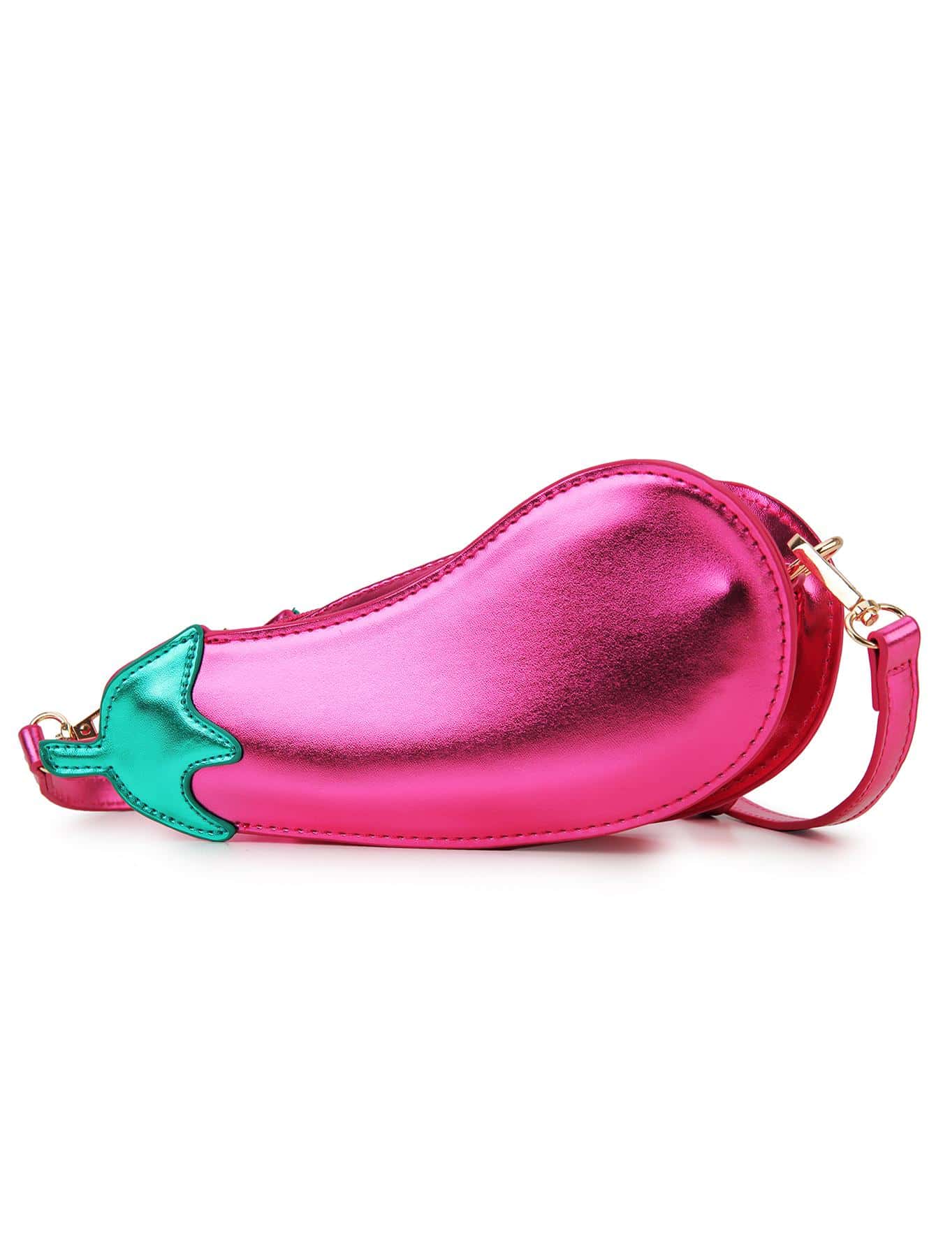 Novelty Eggplant Shaped Small Crossbody Bag For Women Purple Shoulder Bag Clutch Bag - Purple - View 1