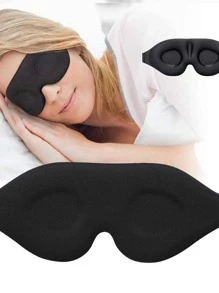 1入組男士女士睡眠眼罩，3D 輪廓罩杯睡眠面罩和眼罩，凹面模壓夜間睡眠面罩，遮光，柔軟舒適眼罩，適合旅行瑜伽午睡，黑色 - 黑色 - 查看 3