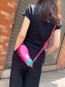 Novelty Eggplant Shaped Small Crossbody Bag For Women Purple Shoulder Bag Clutch Bag - Purple - View 10