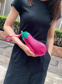 Novelty Eggplant Shaped Small Crossbody Bag For Women Purple Shoulder Bag Clutch Bag - Purple - View 9