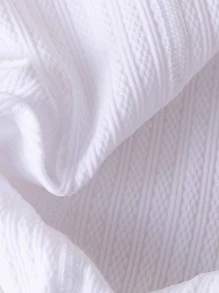 女孩條紋圖案彈性褲襪適用於四季 - 白色 - 查看 5