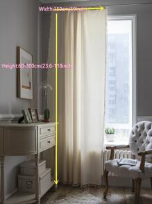 1 rèm phòng ngủ trơn Bubaba, rèm che nắng bằng polyester tối giản Boho có tua rua trang trí, thích hợp cho phòng khách, phòng ngủ, nhà bếp, phòng ăn, phòng tập thể dục, hiên nhà, mọi mùa, trang trí ngày lễ - Màu be - Xem 6
